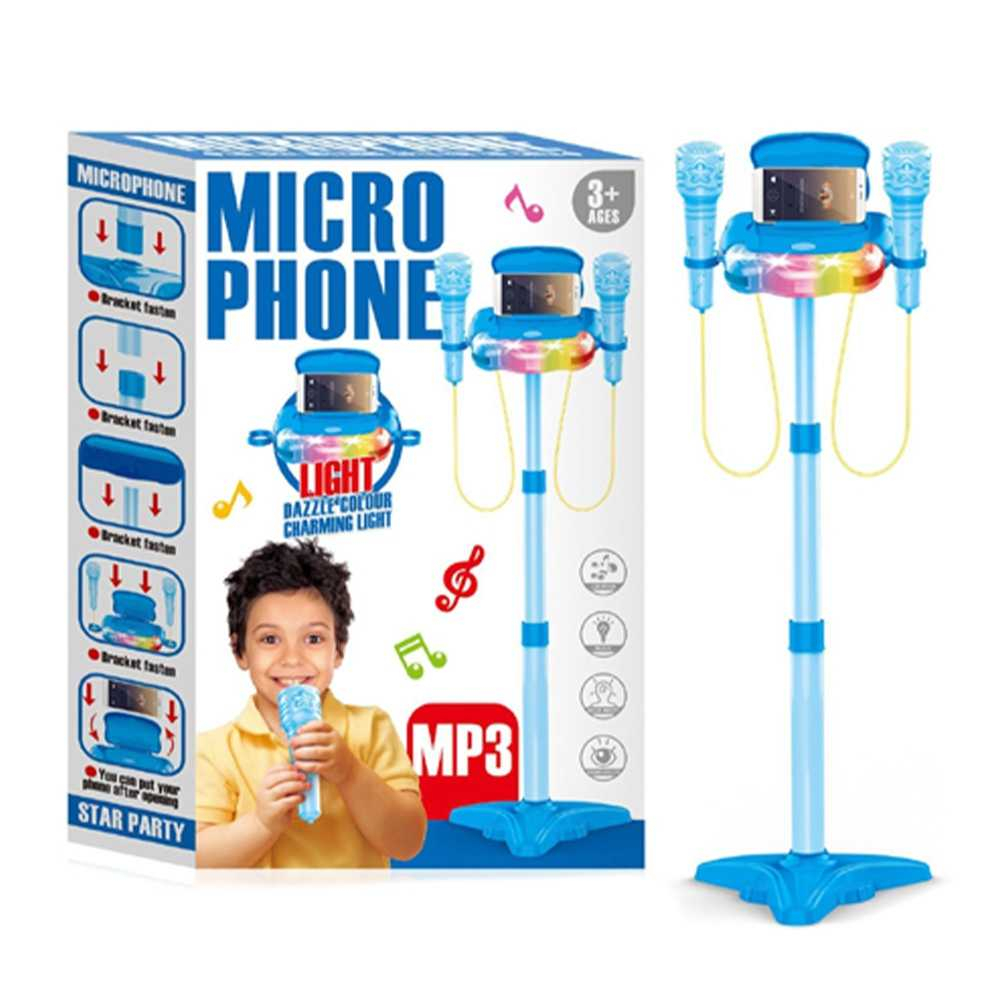 Microfon dublu cu baterii si suport, pentru baieti [1]