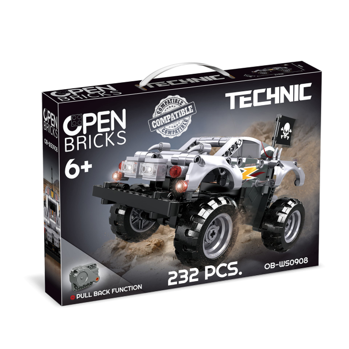 Monster truck argintiu tip lego tehnic de constructie (232 piese) [1]