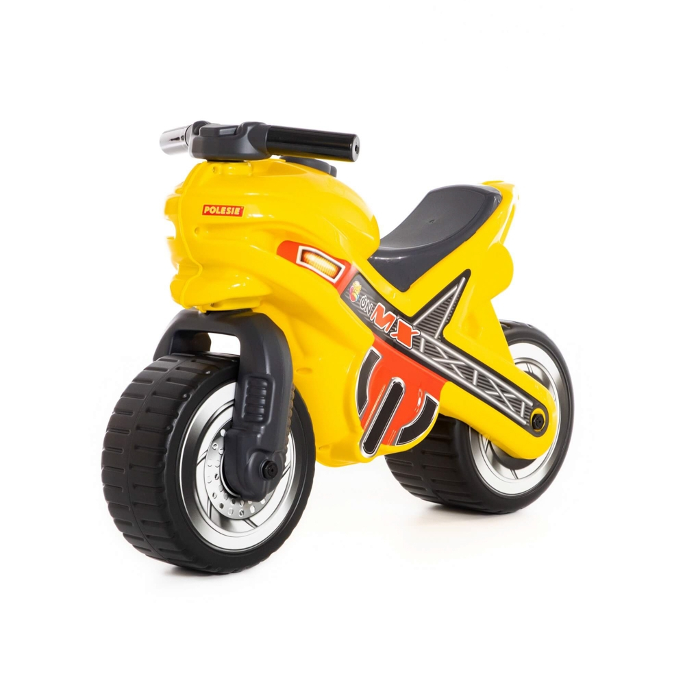 Motocicleta fara pedale, MX-ON, galbena, 70x30x49,3 cm, Polesie [3]