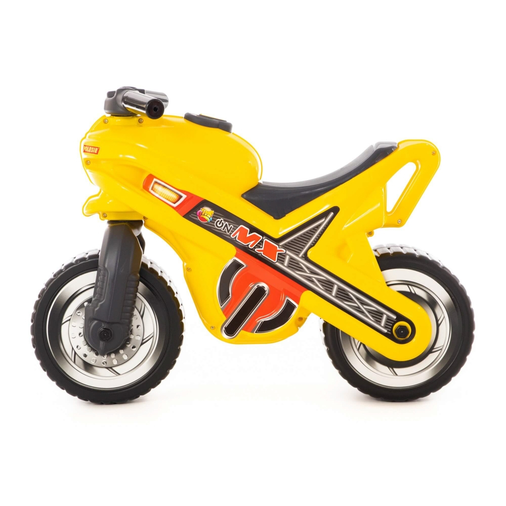 Motocicleta fara pedale, MX-ON, galbena, 70x30x49,3 cm, Polesie [2]