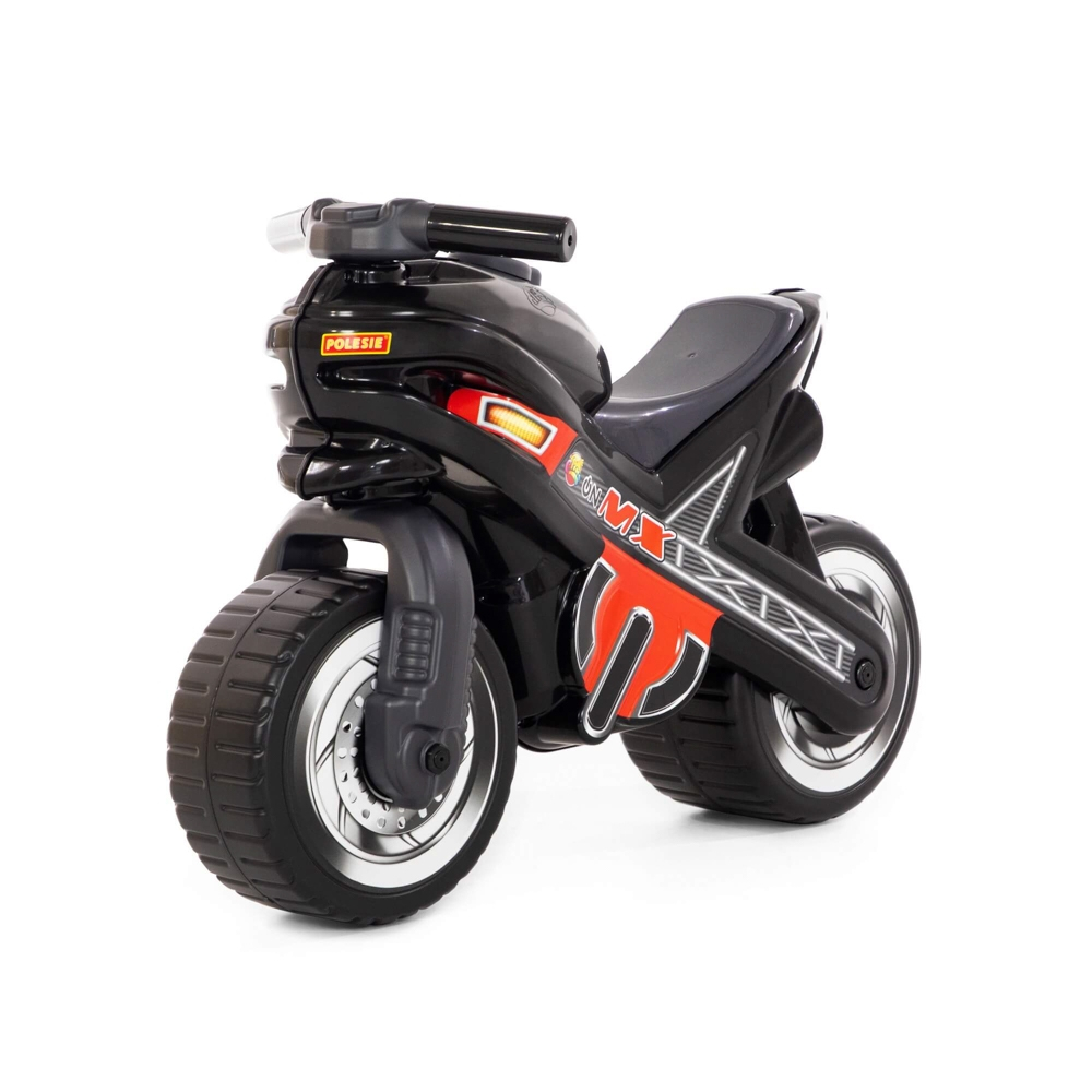 Motocicleta fara pedale, MX-ON, neagra, 70x30x49,3 cm, Polesie [3]