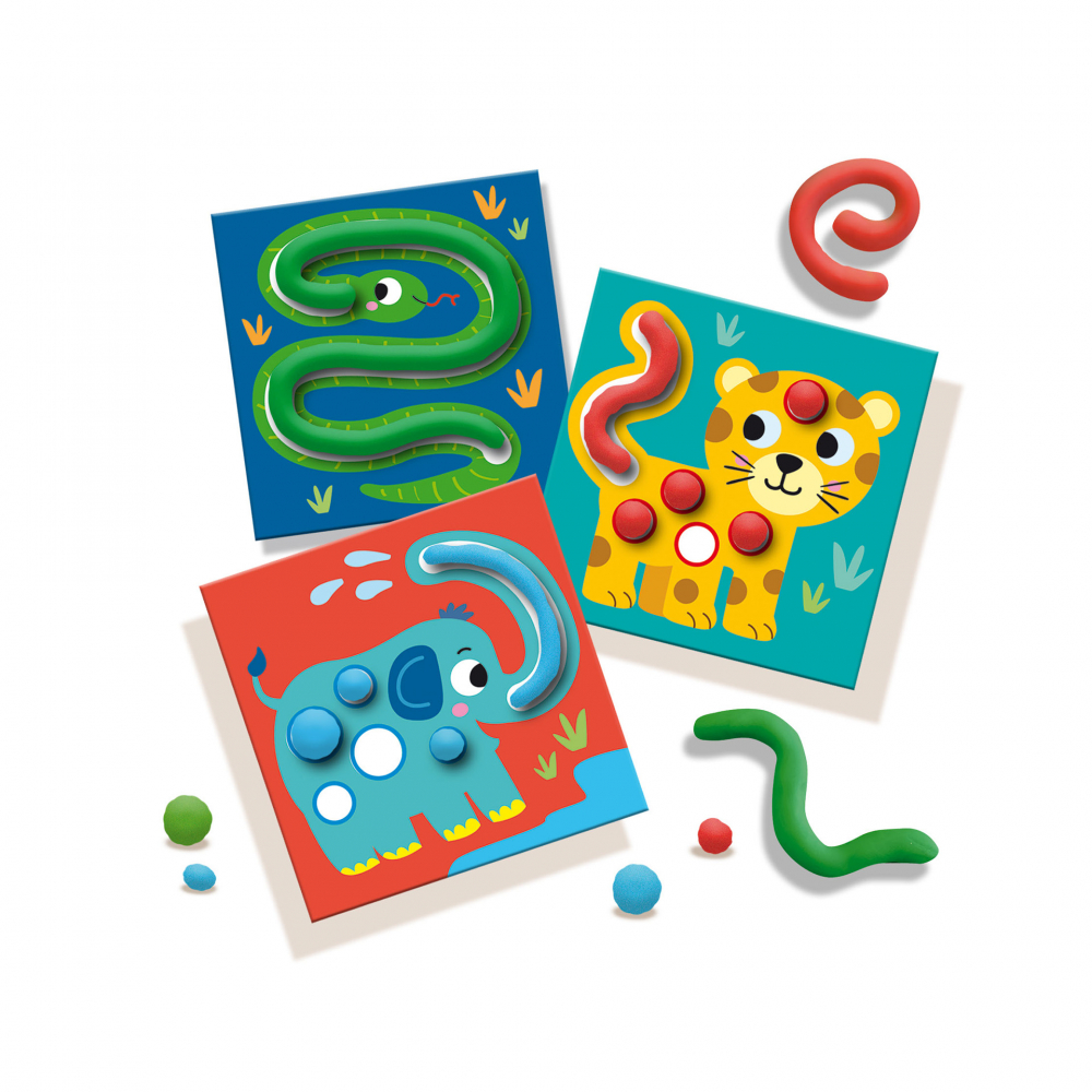 My first - Set creativ copii cu plastilina si cartonase cu animale [3]