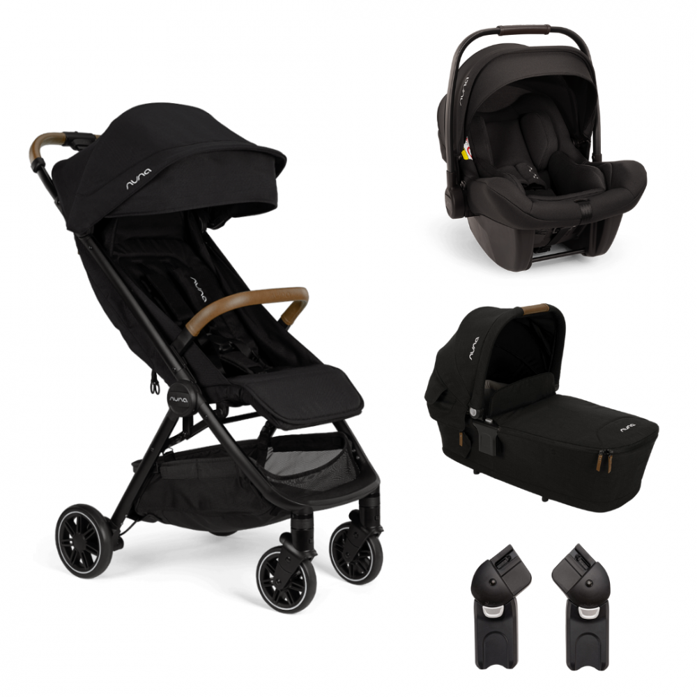 Nuna - Set carucior ultracompact TRVL Caviar + Adaptori TRVL + Landou LYTL Caviar + Scoica auto i-Size PIPA Lite Caviar [1]