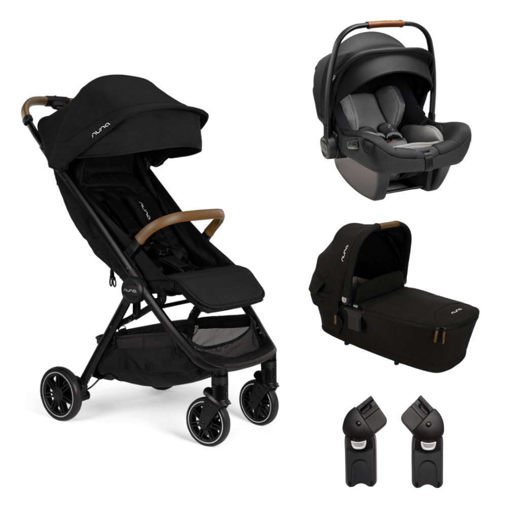 Nuna - Set carucior ultracompact TRVL Caviar + Adaptori TRVL + Landou LYTL Caviar + Scoica auto i-Size PIPA Next Caviar [1]