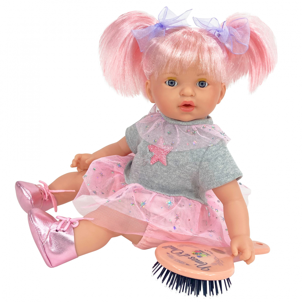 Papusa Nines D'Onil, Alex Star, cu parul roz, ambalata in saculet, cu miros de vanilie, 40 cm [1]