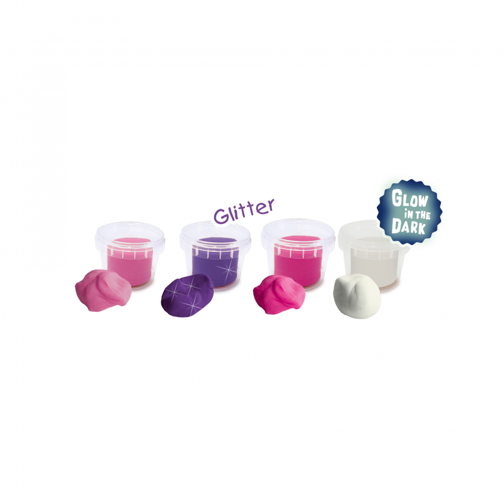 Plastilina fosforescenta cu sclipici Unicorn 4 x 90 gr [2]