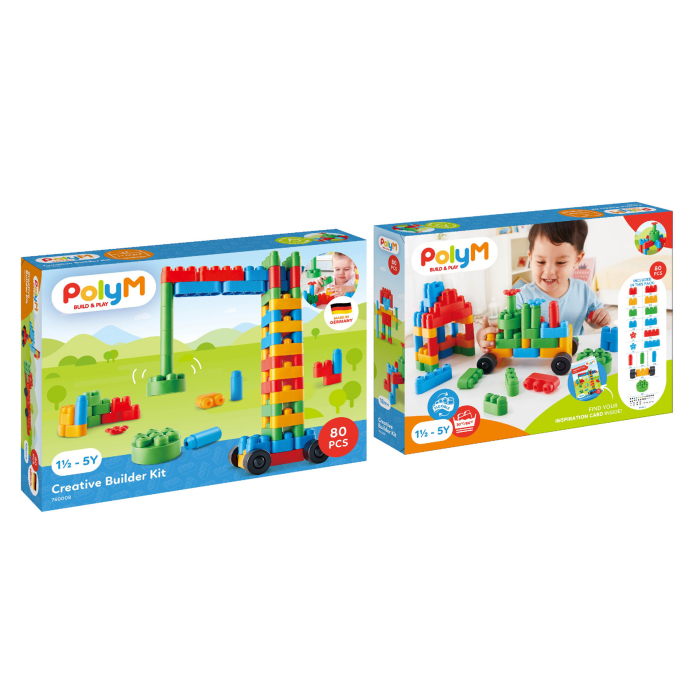 PolyM - Kit de constructor creativ pentru copii (80 piese) [1]