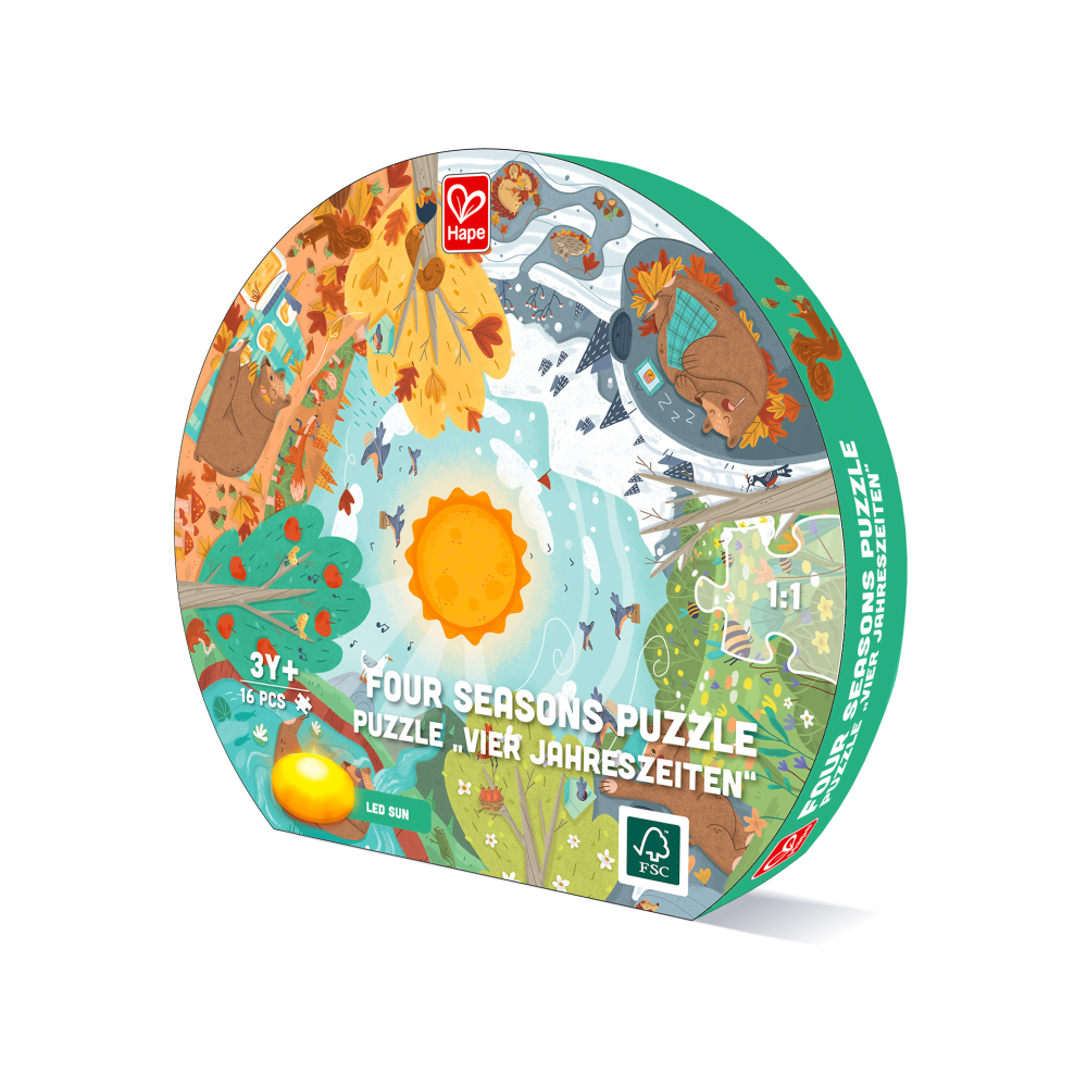 Puzzle copii cu anotimpurile, lumini led  (17 piese) [2]