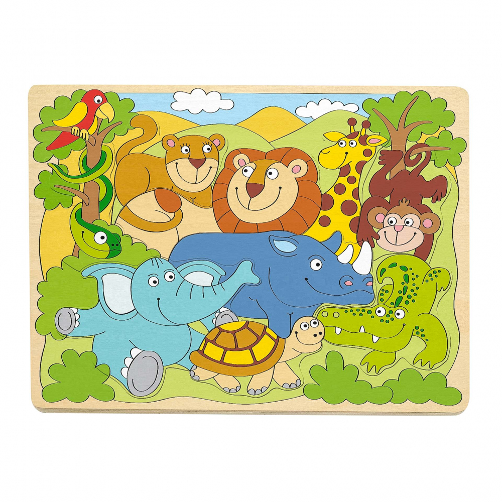 Puzzle din lemn - Animale din Africa (10 piese) [1]