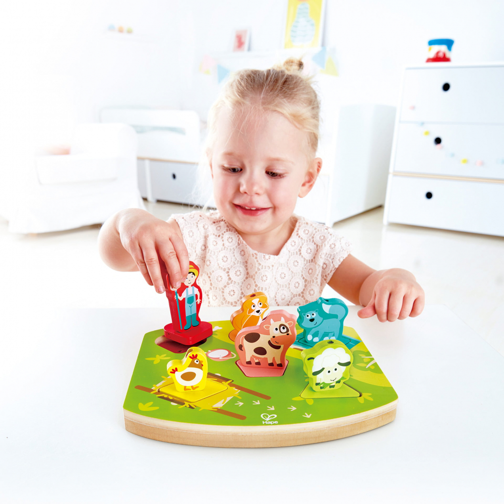Puzzle din lemn cu sunete - Ferma [3]