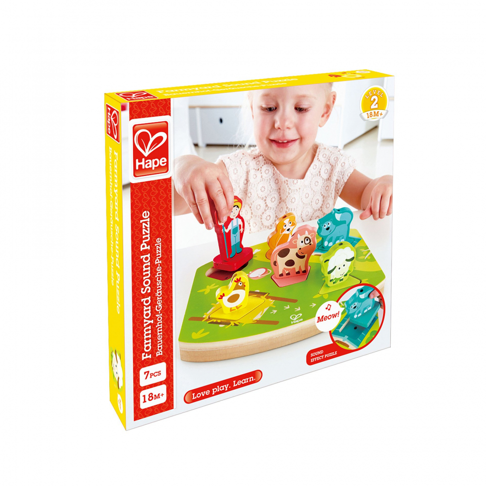 Puzzle din lemn cu sunete - Ferma [4]