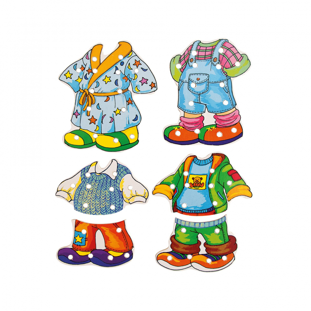 Puzzle din lemn - Imbraca baietelul [3]