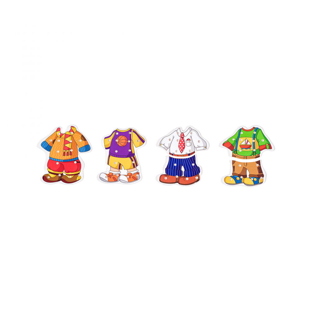 Puzzle din lemn - Imbraca baietelul [2]