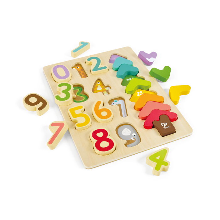 Puzzle din lemn pentru copii - Culori si numere (20 piese) [1]