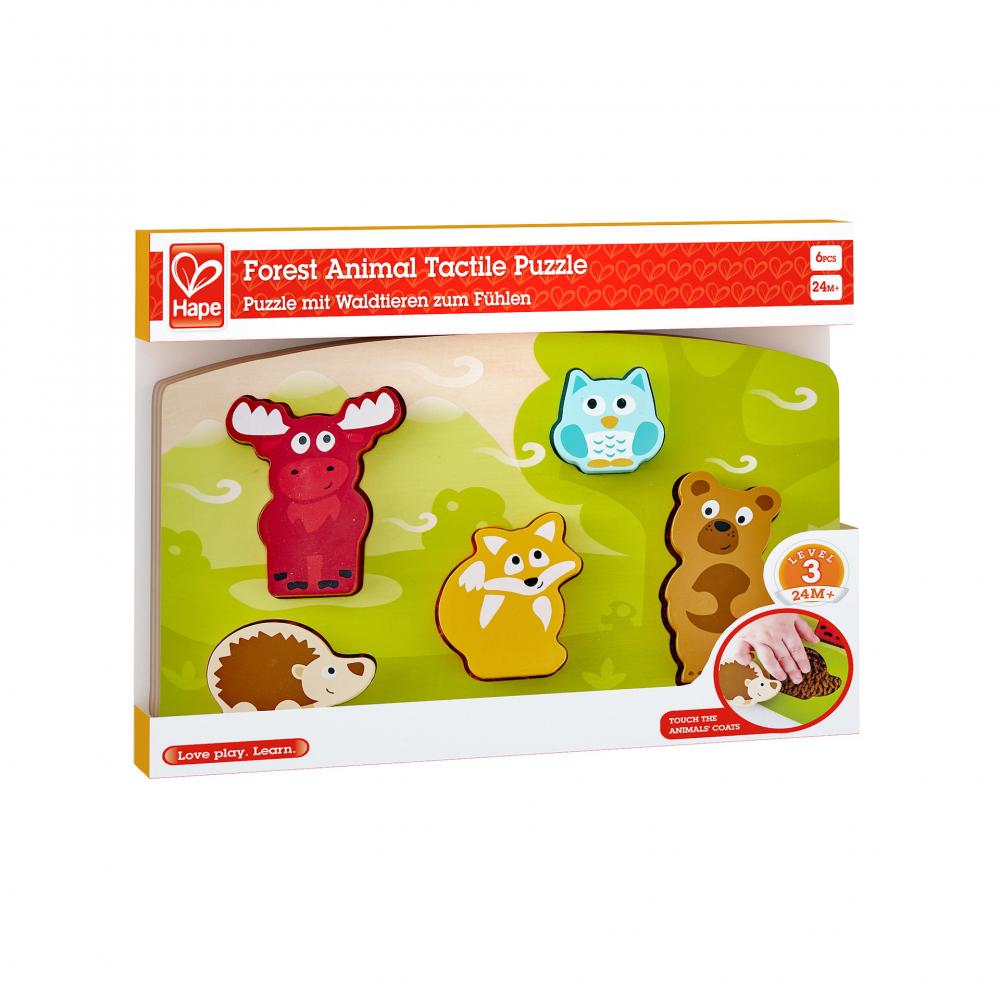 Puzzle din lemn tactil - Animale din padure [5]