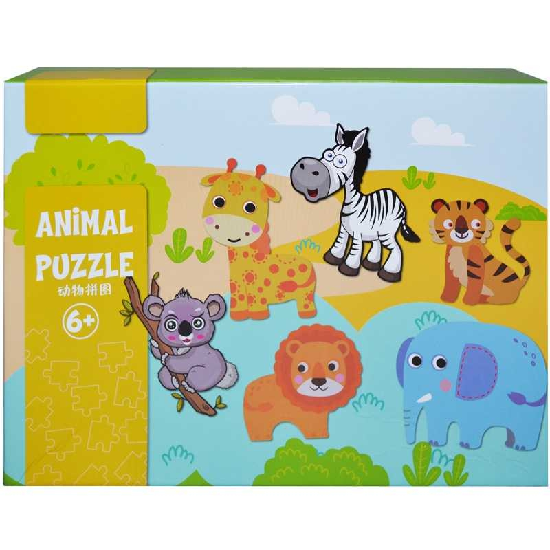 Puzzle lemn, animale/vehicule [1]