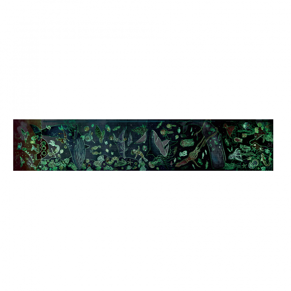 Puzzle pentru copii fotoluminescent Viata acvatica (200 piese, 1.5m) [6]