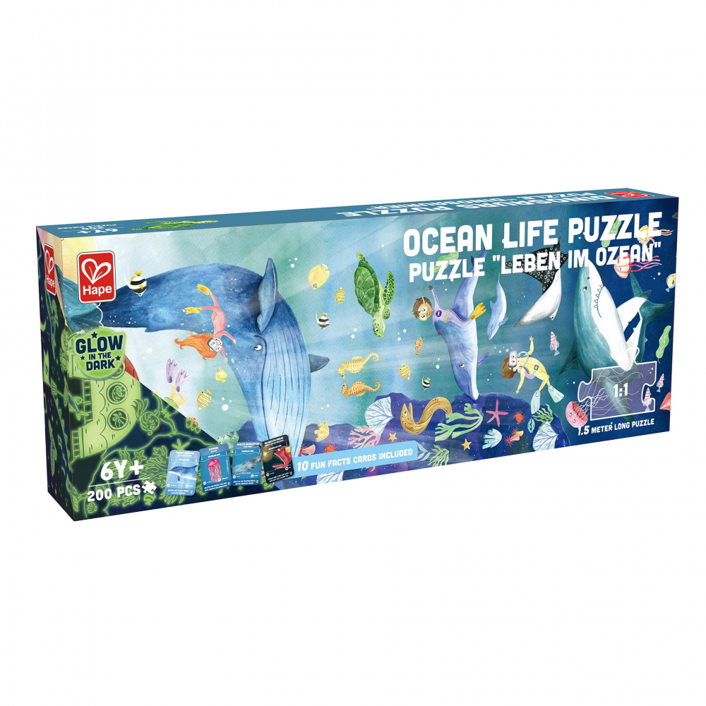 Puzzle pentru copii fotoluminescent Viata acvatica (200 piese, 1.5m) [2]
