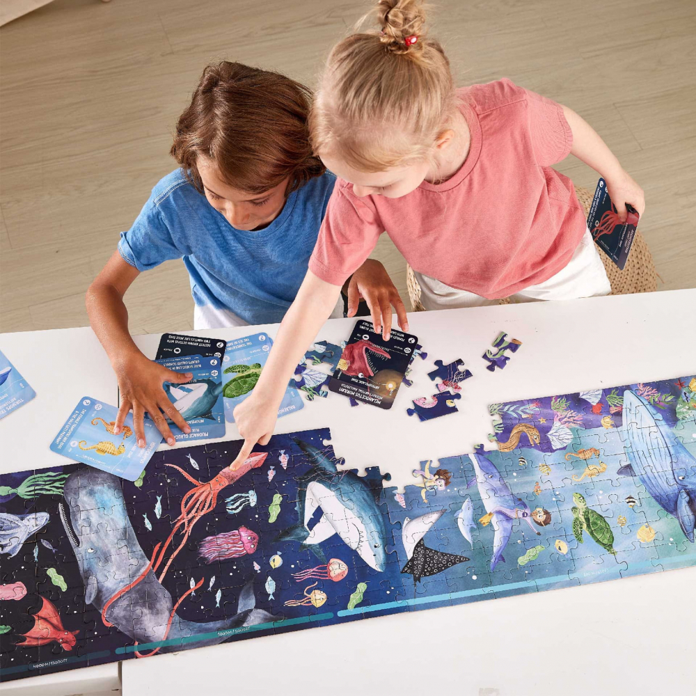 Puzzle pentru copii fotoluminescent Viata acvatica (200 piese, 1.5m) [3]