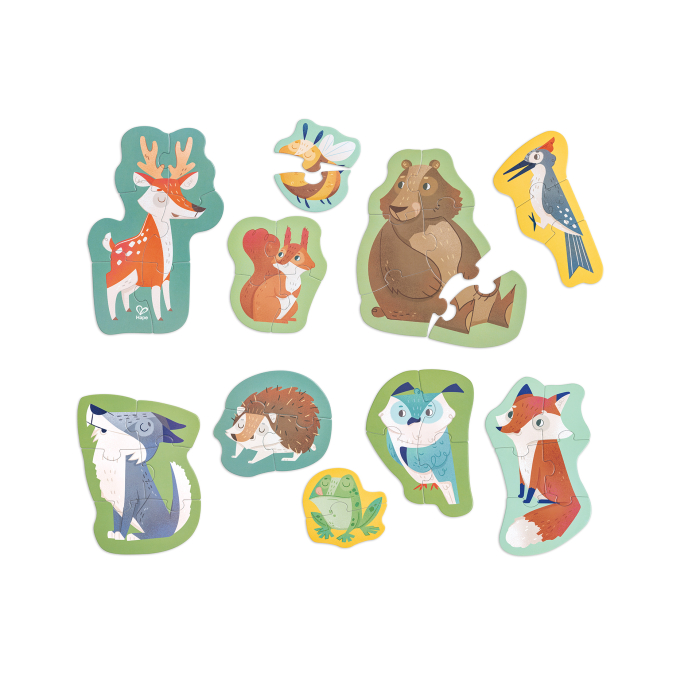 Set 10 puzzle-uri pentru copii cu prietenii padurii (18-36 luni) [1]