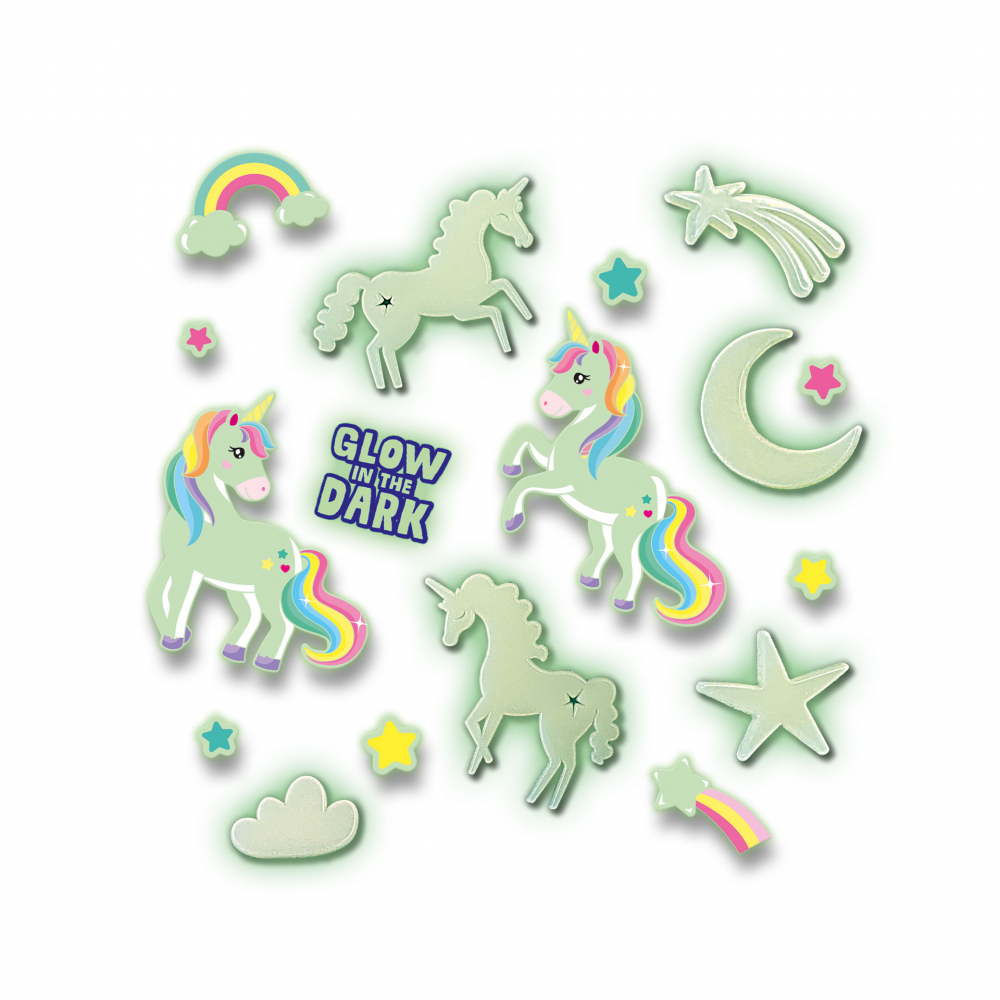 Set autocolante fosforescente cu unicorni pentru copii [3]
