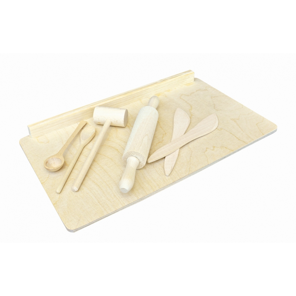 Set bucatarie - lemn natur, 7 piese - Tupiko [1]