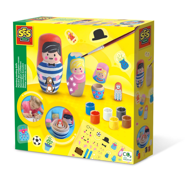 Set copii de decorare papusi Matrioska cu vopsea si accesorii [1]