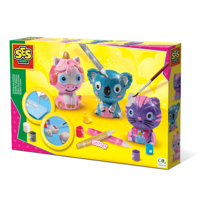 Set creativ mulaj si pictura - Animale cu glitter [1]