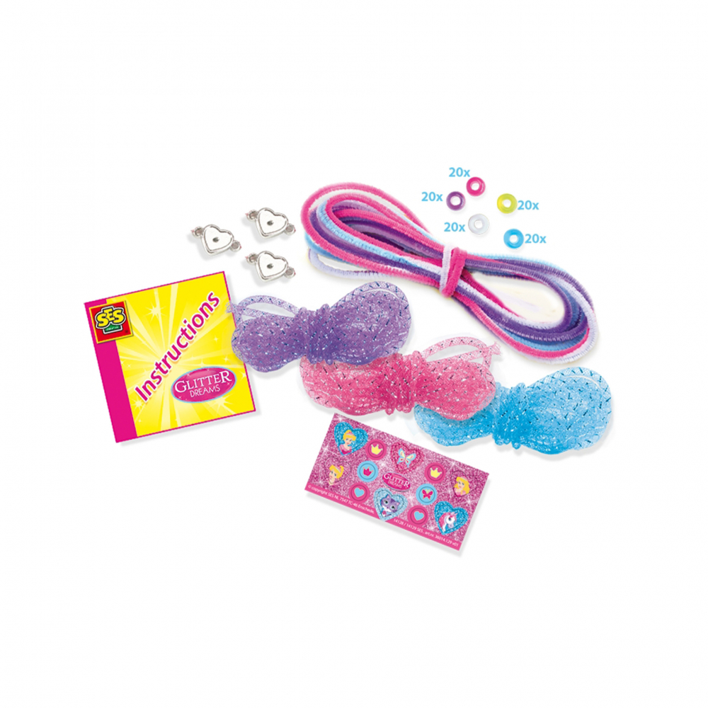 Set creativ pentru copii - Bratari cu margele, sclipici si accesorii decorative [3]