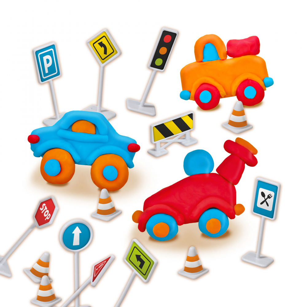 Set creativ pentru copii cu plastilina si semne de circulatie [3]