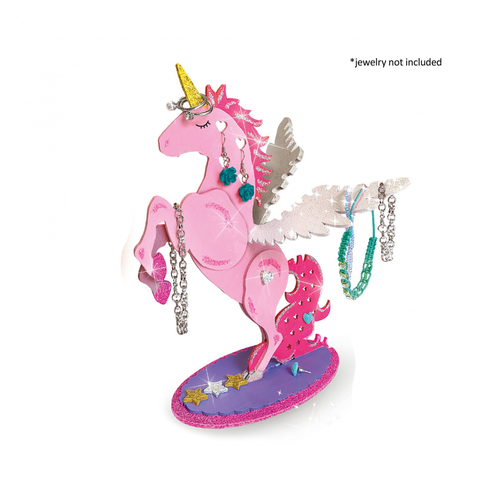 Set creativ pentru copii cu suport de bijuterii cu unicorn si sclipici [3]