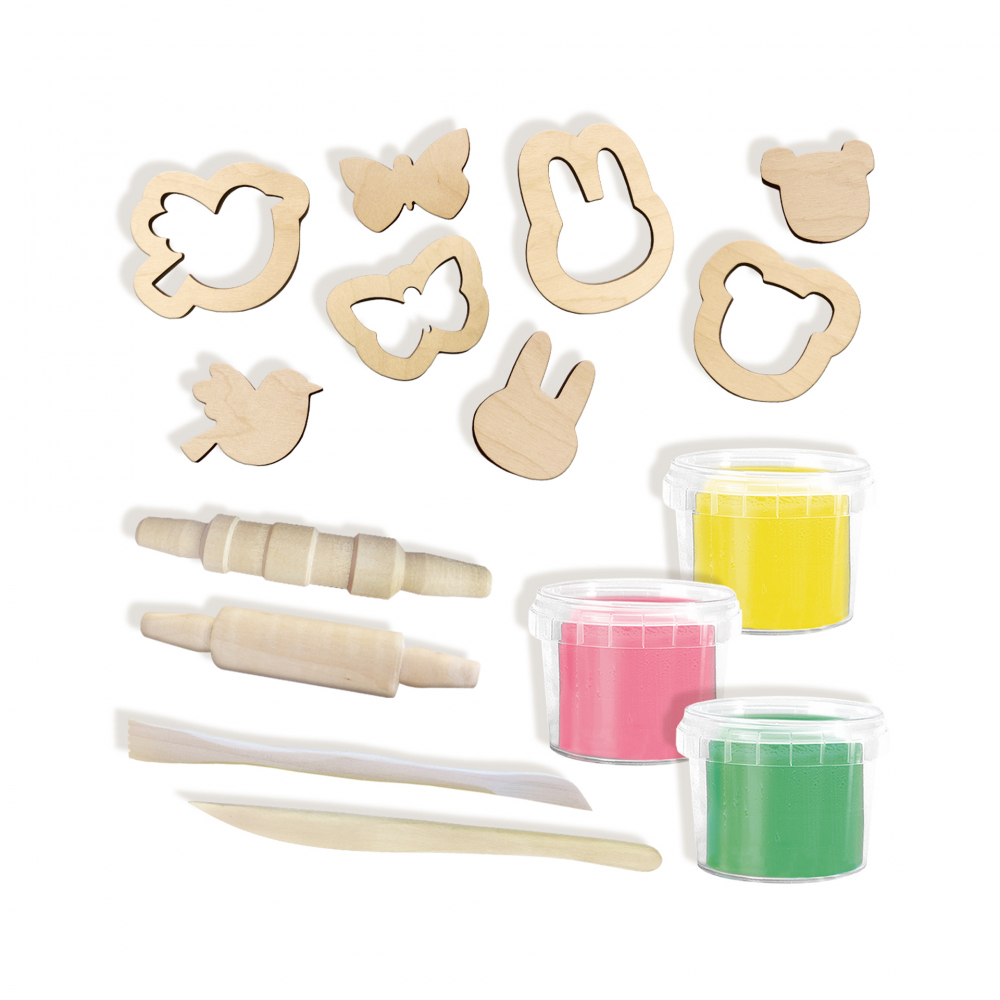 Set creativ - Plastilina eco cu unelte de lemn [2]