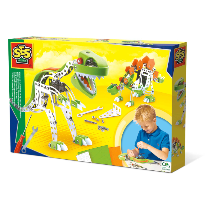 Set de constructie copii - Dinozauri din metal T-rex si Stegosaurus [1]