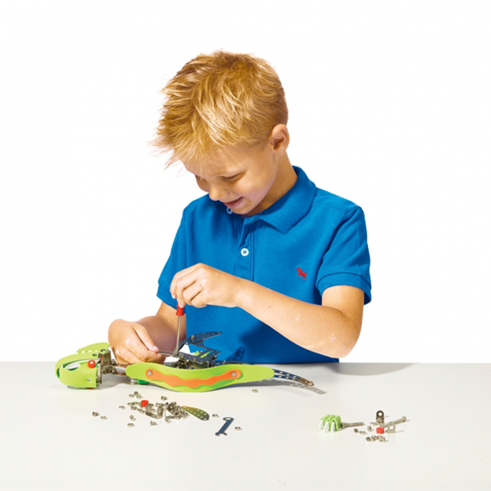Set de constructie copii - Dinozauri din metal T-rex si Stegosaurus [3]