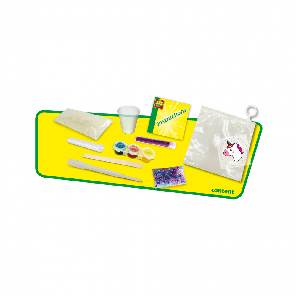 Set de mixat slime roz cu sclipici si margele - Unicorn [5]