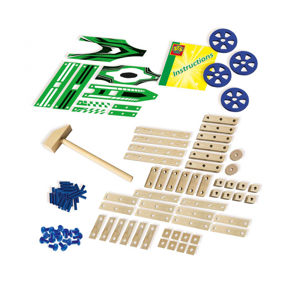 Set pentru copii de constructie vehicule din lemn (50 piese) [2]