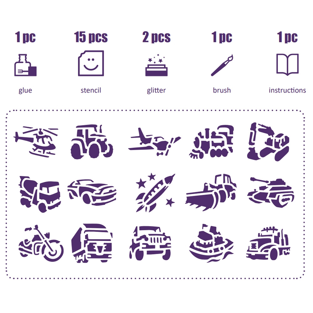 Set tatuaje cu sclipici, Vehicles [5]