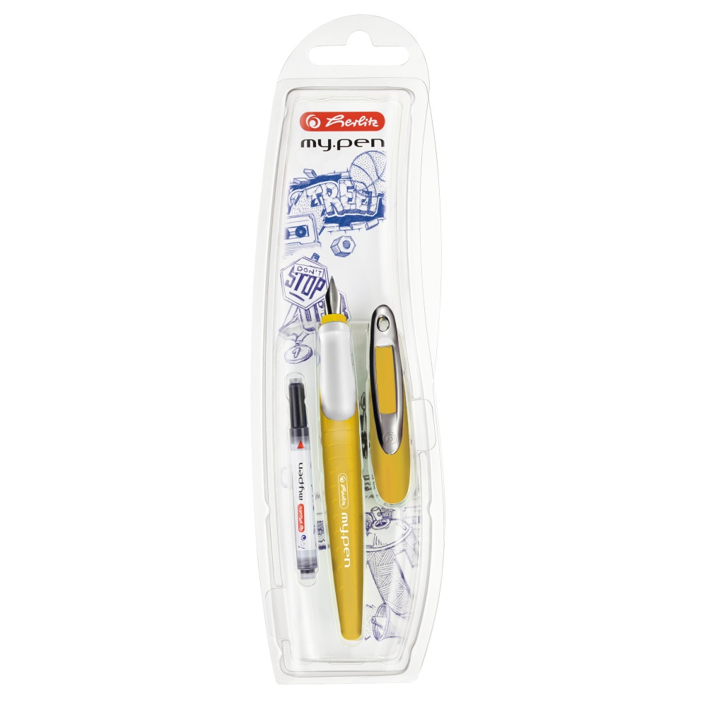 Stilou My.Pen penita M galben mustar/alb - blister [1]