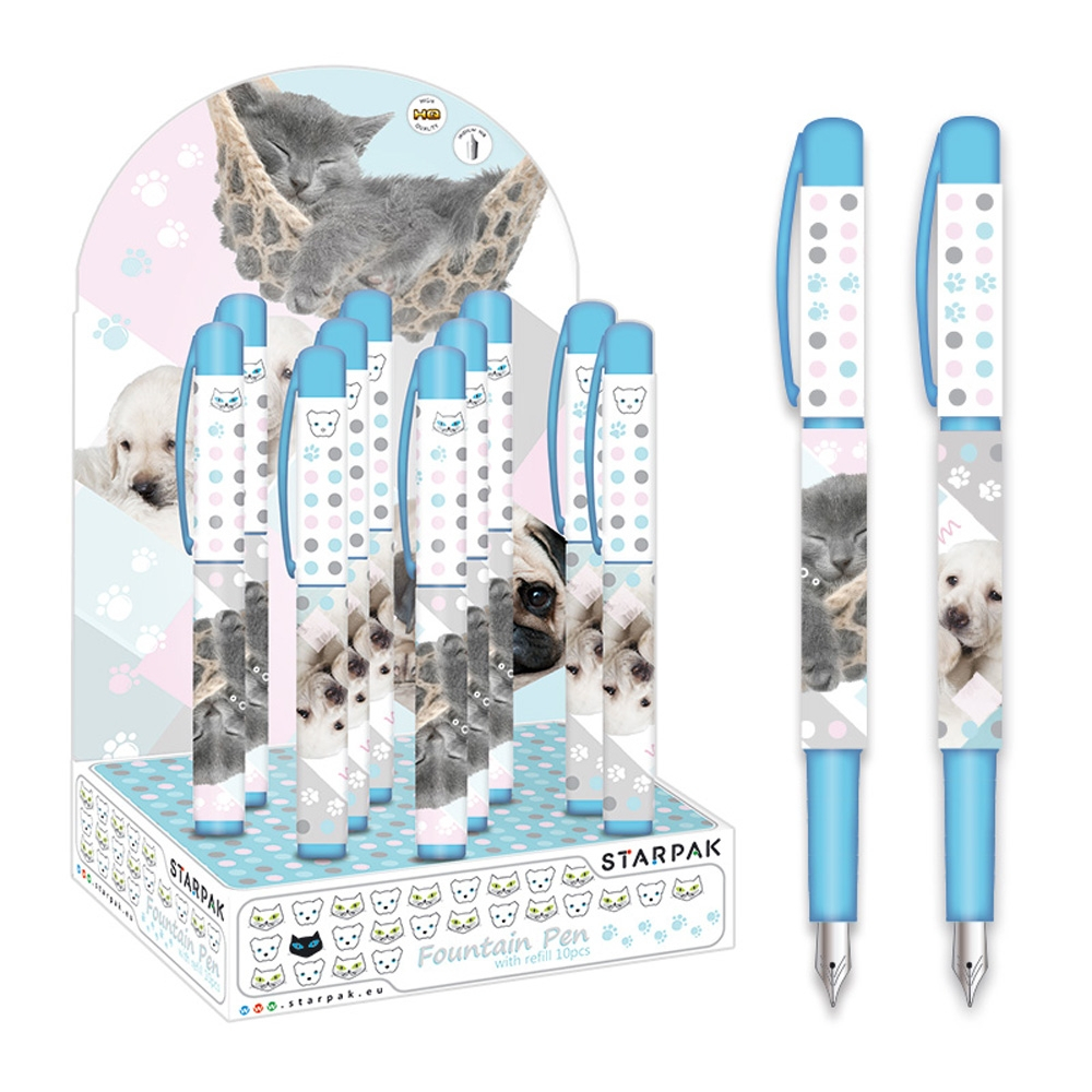 Stilou + rezerva cerneala - Animals 10 buc/display - STARPAK [3]