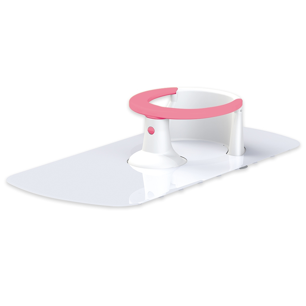 Suport bebelusi pentru baie + covoras antiderapant, Roz, 16.5x80x38 cm - Dolu [1]