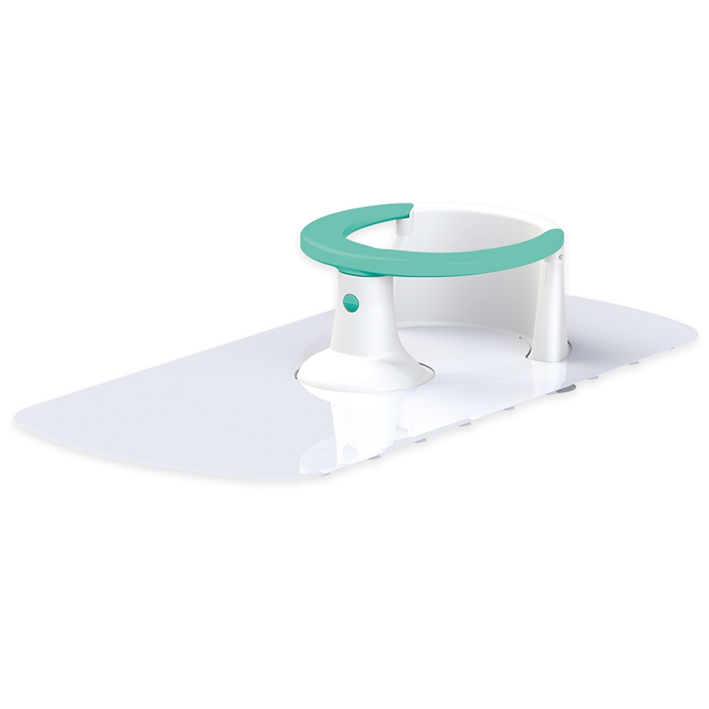 Suport bebelusi pentru baie + covoras antiderapant, Verde, 16.5x80x38 cm - Dolu [1]