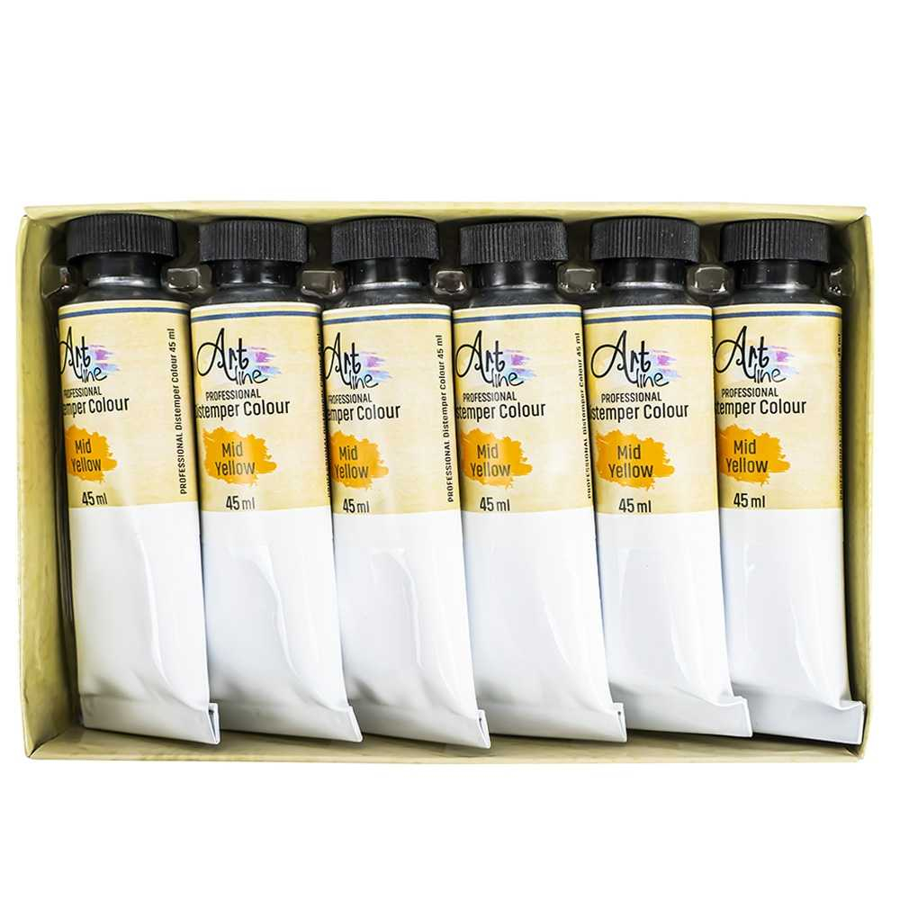 Tempera Art, GALBEN, 45ml, 6 buc/set - ARTLINE [2]