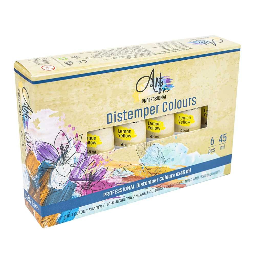 Tempera Art, GALBEN LAMAIE, 45ml, 6 buc/set - ARTLINE [1]