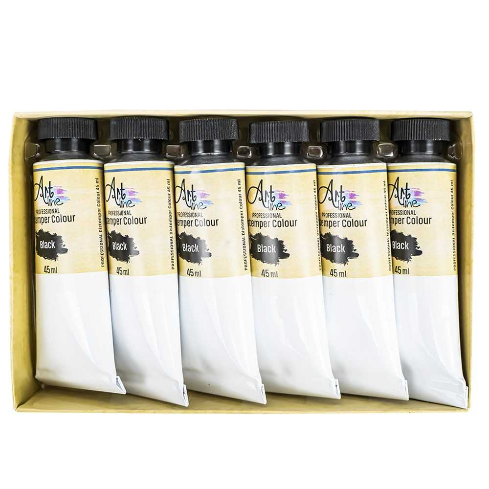 Tempera Art, NEGRU, 45ml, 6buc/set - ARTLINE [2]