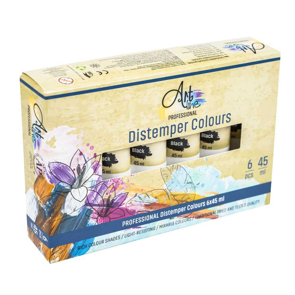 Tempera Art, NEGRU, 45ml, 6buc/set - ARTLINE [1]