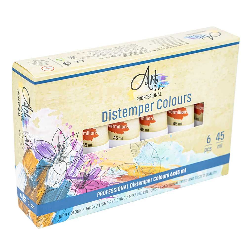 Tempera Art, ROSU, 45ml, 6 buc/set - ARTLINE [1]