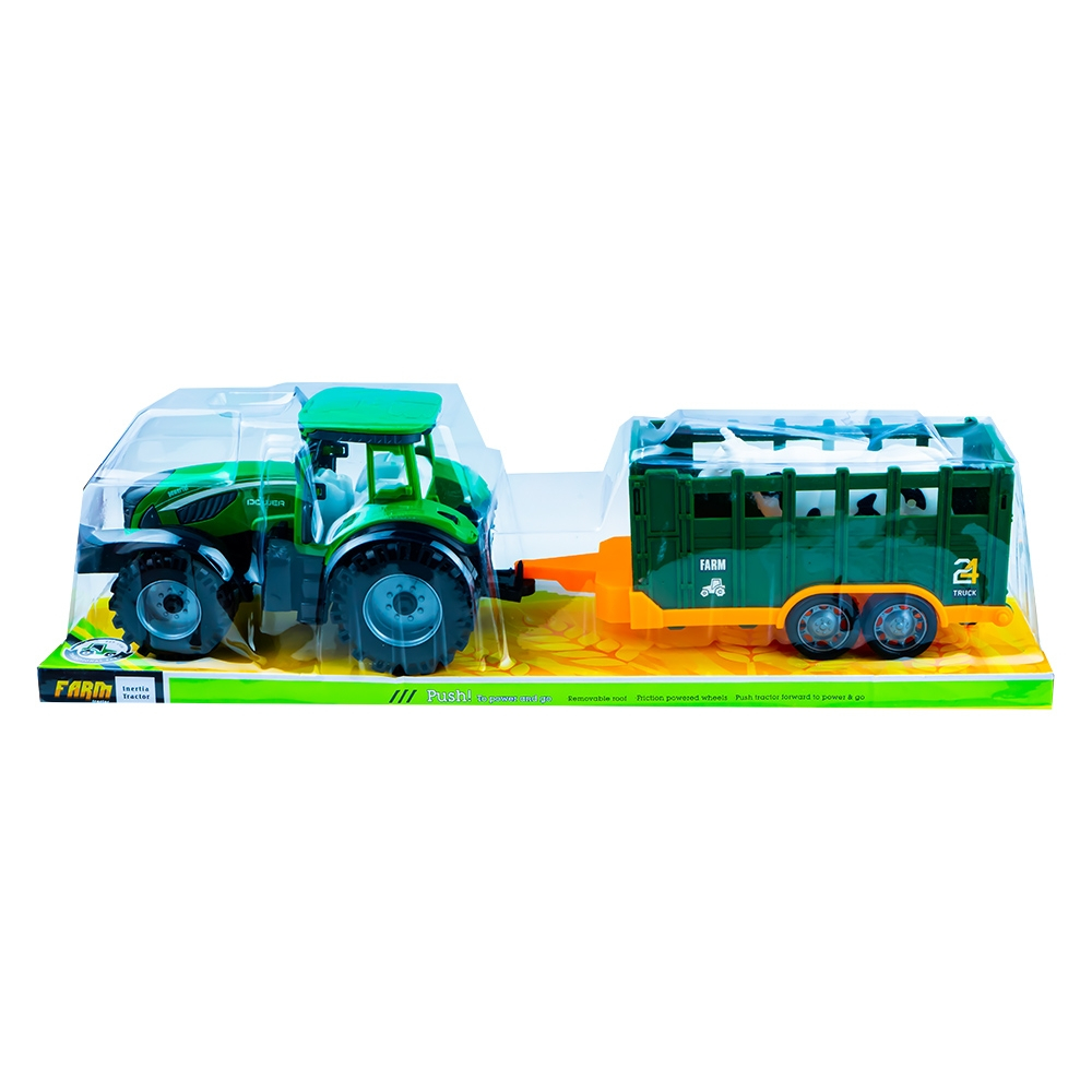 Tractor cu frictiune + remorca si figurina calut [1]