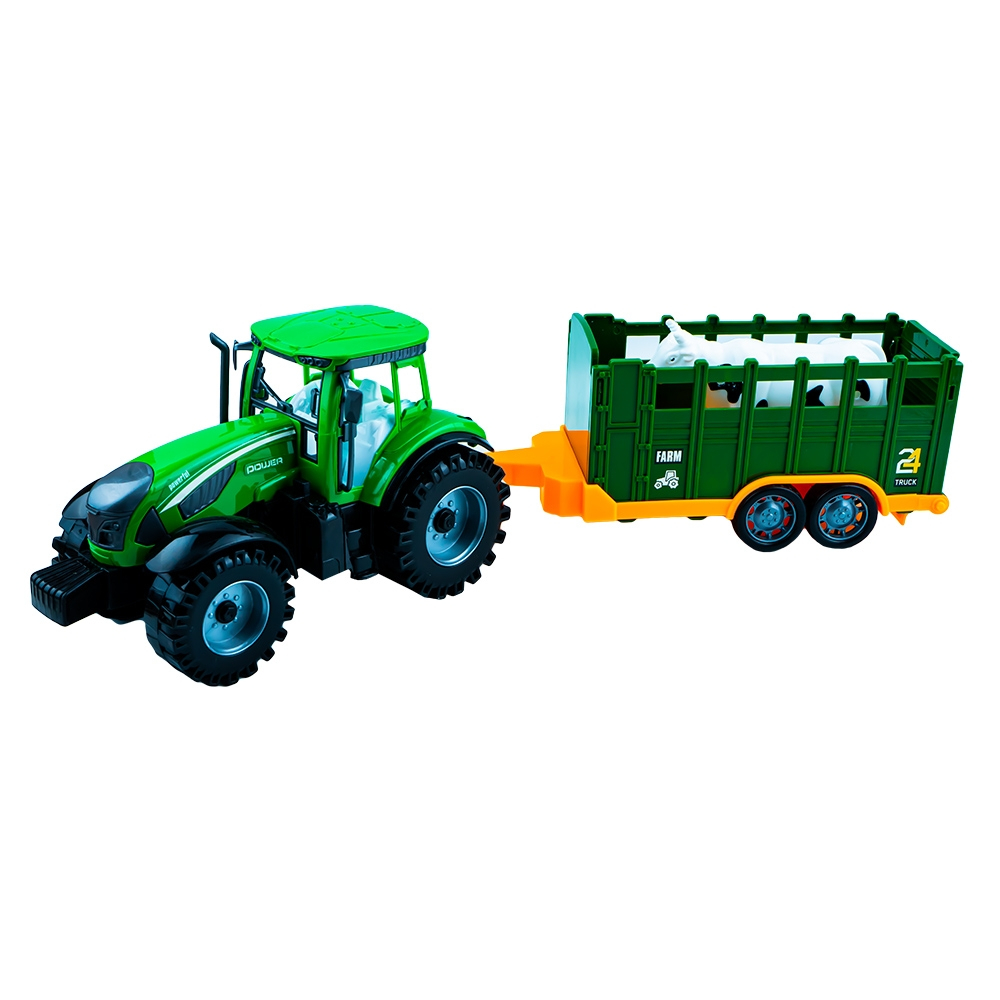 Tractor cu frictiune + remorca si figurina calut [3]
