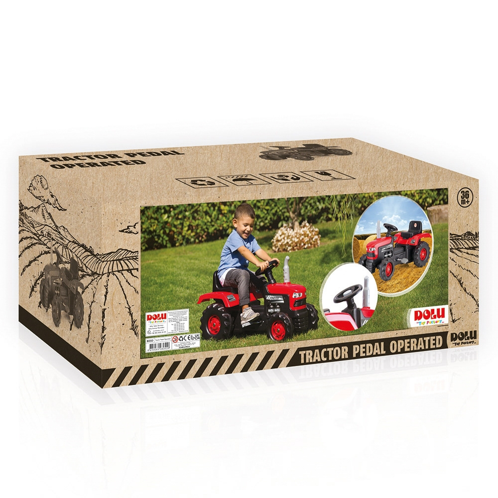 Tractor cu pedale, rosu, 53x83x45 - Dolu [4]