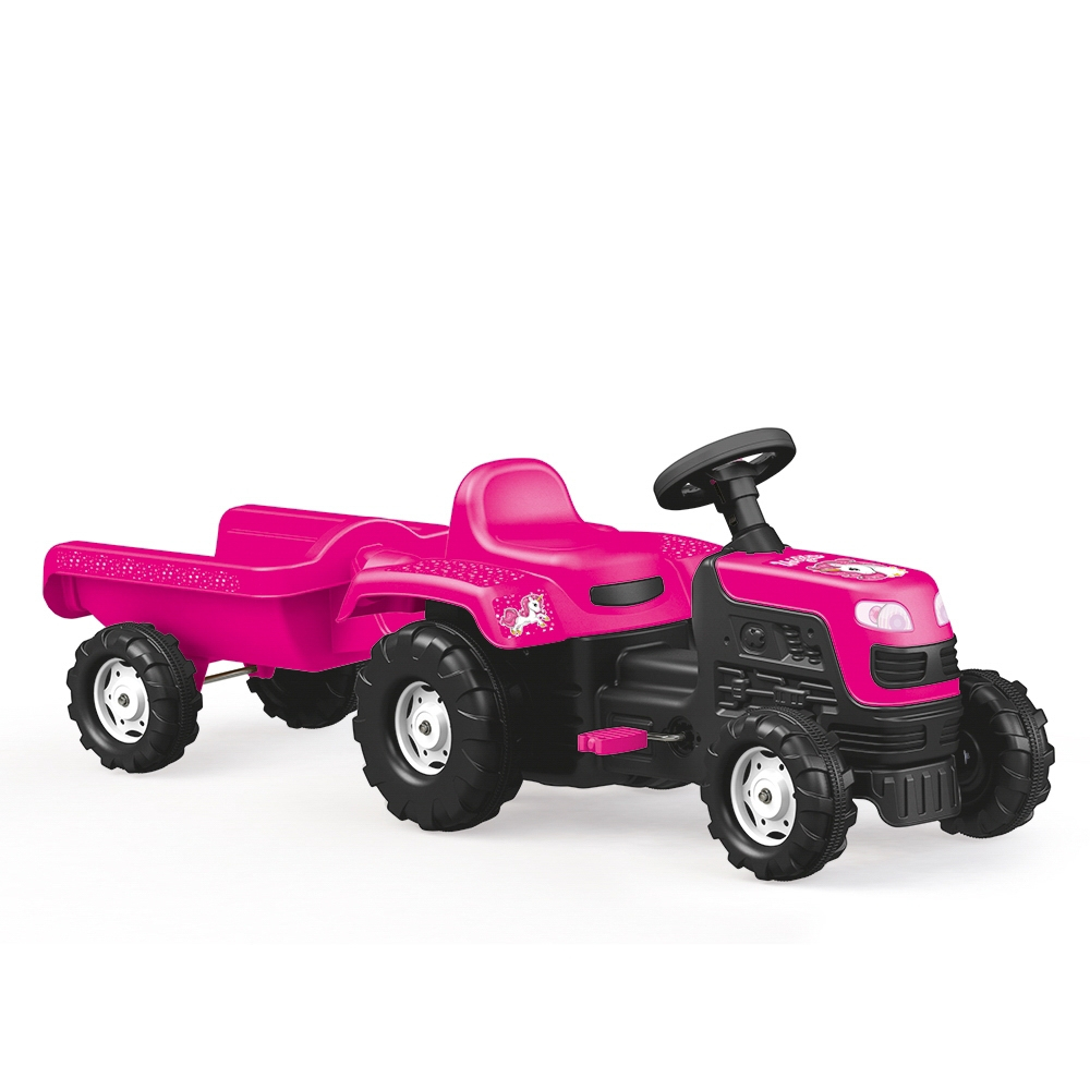 Tractor cu pedale si remorca Unicorn, 52x144x45cm - Dolu [1]